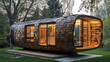 © Wasun - modern home featuring smart furniture and eco friendly design, surrounded by greenery. unique architecture showcases blend of wood and glass, creating warm atmosphere