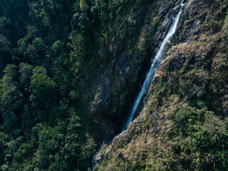 Sticker - Aerial view of beautiful tropical forest mountain landscape in the Yalu Zangbu River valley area, Tibet,China