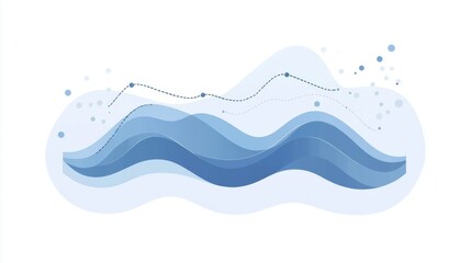 Poster - Minimalistic line and bar graph with a white background, showing clear data trends in shades of blue and grey for a clean, professional look