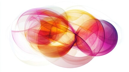 Leinwandbilder - Modern graphic art with layered, translucent shapes in contrasting colors on a white background, creating a clean, sophisticated design