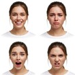 © Qstock - Emotional Expression Collection of Young Woman with Happy, Sad, Surprised, and Angry Faces in High-Resolution Photography