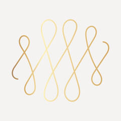 Wall Mural - elegant gold abstract line art, hand drawn vector