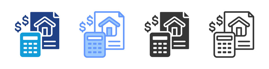 Poster - Valuation icon set multiple style collection