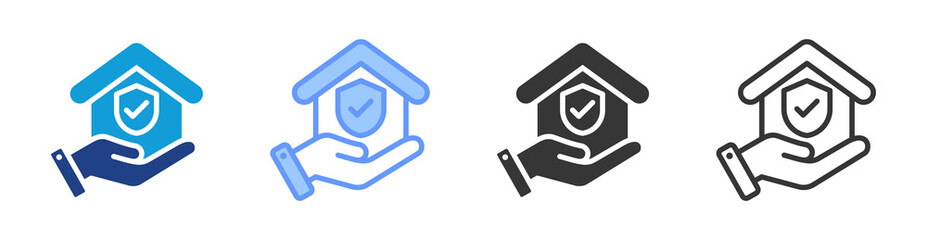 Poster - Property Insurance icon set multiple style collection