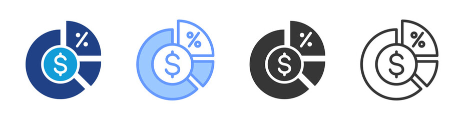 Poster - Funding Ratio icon set multiple style collection