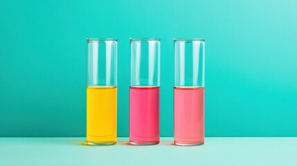 biotechnology samples in glass vials on a neon green background