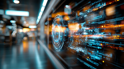 Poster - dynamic digital transformation urban environment visual art modern technology close-up futuristic co