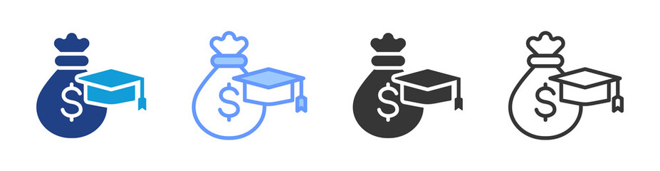 Poster - College Fund icon set multiple style collection