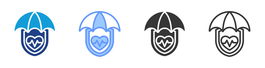 Aufkleber - Health Insurance icon set multiple style collection