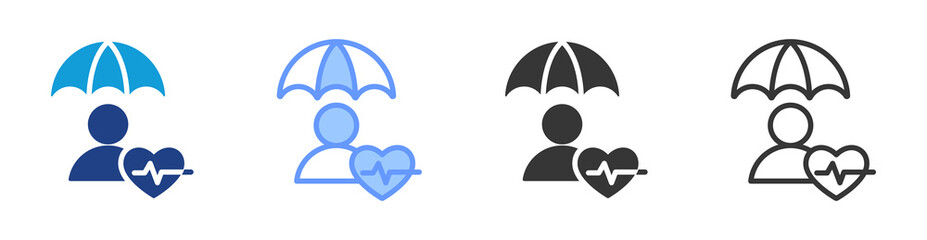 Poster - Life Insurance icon set multiple style collection