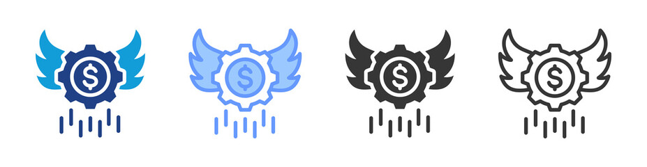 Poster - Financial Independence icon set multiple style collection