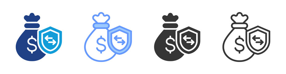 Aufkleber - Financial Security icon set multiple style collection