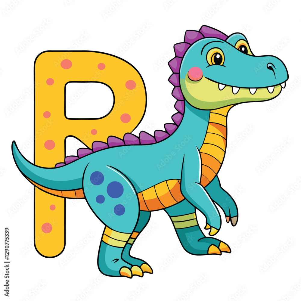 Printable Rajasaurus Dinosaur Alphabet ABC Coloring Page for Kids Stock ...