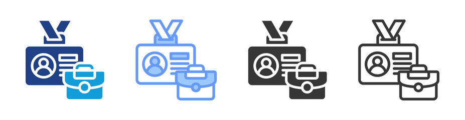 Poster - Employment icon set multiple style collection