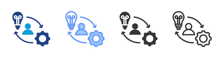Aufkleber - Entrepreneurship icon set multiple style collection
