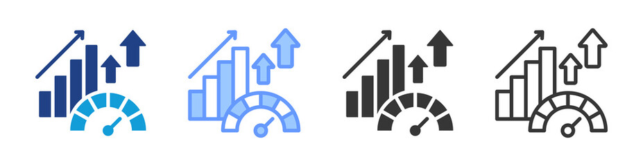 Fototapete - Acceleration icon set multiple style collection