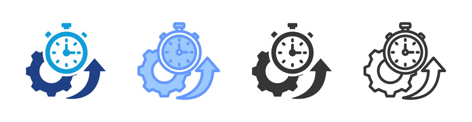 Poster - Efficiency icon set multiple style collection