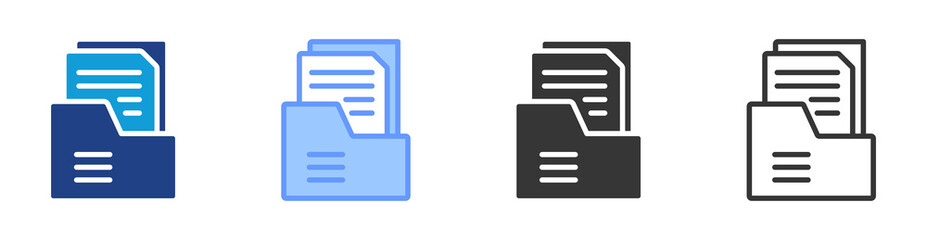 Poster - Document icon set multiple style collection