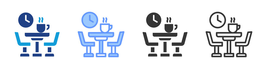 Poster - Breakroom icon set multiple style collection