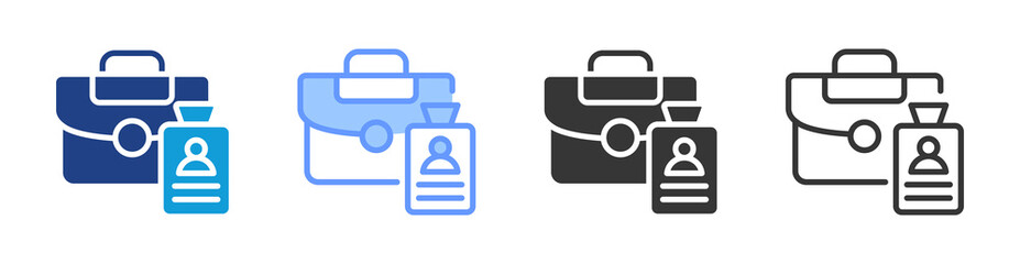 Poster - Employee icon set multiple style collection