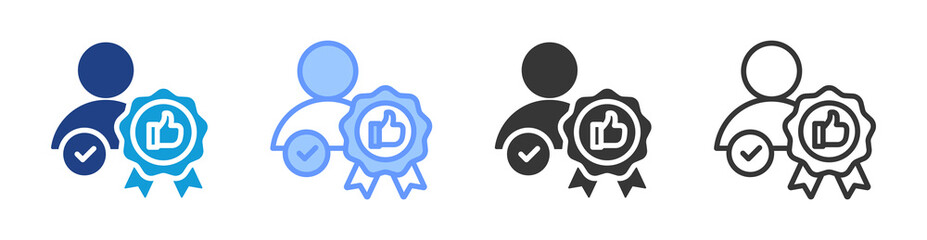 Aufkleber - Recognition icon set multiple style collection