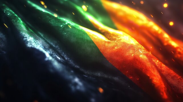 Black History Month Red Yellow Green Waving Flag