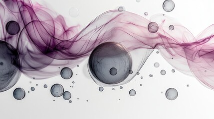 Poster - Graphic design-inspired depiction of floating bubbles, outlined with black strokes and enhanced by pure white highlights, presented on a seamless white backdrop.