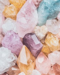 Poster - Vibrant crystal collection natural setting macro colorful environment close-up view gemstone beauty