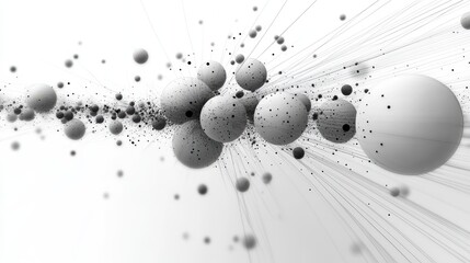 Poster - Scientific-style black and white bubble diagram, each bubble separated and outlined sharply, reflecting a minimalistic and controlled visual composition.
