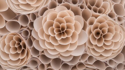 Poster - Creative paper flower arrangements artistic studio digital art minimalist environment top-down view aesthetic design