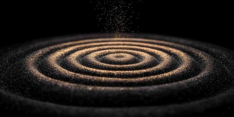 Poster - Creating circular patterns with particles black background digital art abstract close-up visual effects