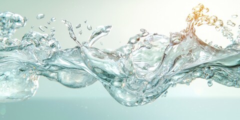 Poster - Dynamic water splash action studio clear environment close-up fluidity concept