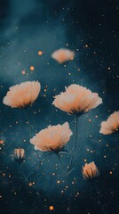 Poster - Gentle floral dance enchanted garden digital art mystical atmosphere close-up serenity