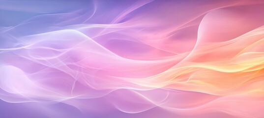 Poster - Abstract Light Trails, Vibrant Neon Purple and Soft Yellow Color Palette, Gentle Bokeh Background