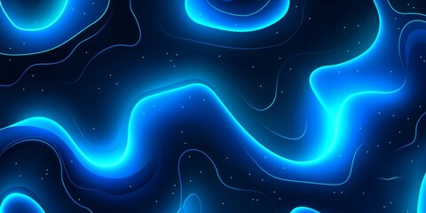 Poster - Abstract Flowing Blue Forms, Smooth Vector Art with Soft Highlights and Shadows on a Dark Background