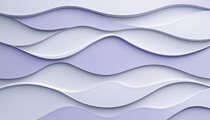 Poster - Lilac 3D Waves Seamless Minimalist Background Texture with Delicate Style, Monochromatic Colors.