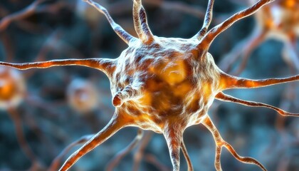 Poster - Artistic Rendering of a Neuron, Neural Network, Neuroscience Concept Brain Cell Communication