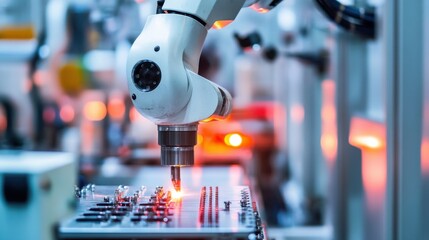Poster - robotic automation welding metal components in a modern industrial production line