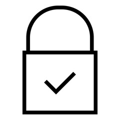 Fototapete - Padlock with Check Mark Confirms Security and Protection in Simple Design