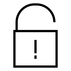 Fototapete - Open padlock icon with exclamation point for security notification design