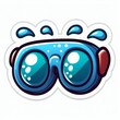 © YAUHENI - Cartoon goggles with water droplets, showcasing a fun and playful aquatic theme