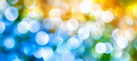 Poster - Dreamy Bokeh Background Abstract Nature Scene with Vibrant Colors and Soft, Blurred Lights