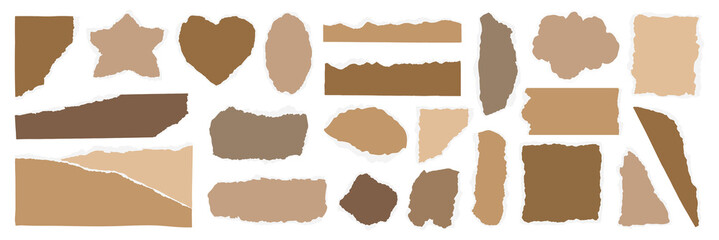 Poster - png torn paper shapes collection, set on transparent background