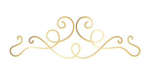 Wall Mural - png elegant gold decorative flourish on transparent background
