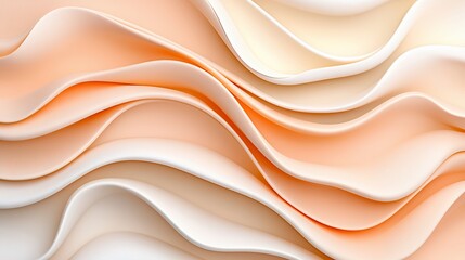 Poster - Abstract Peach and Cream Wave Texture Background