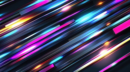 Poster - Abstract Neon Stripes Background