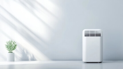 Fototapete - modern portable air conditioner in minimalist interior with soft natural light