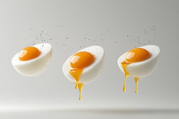 Wall Mural - Floating Eggs with Dripping Yolks