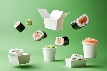 Sticker - Floating Sushi Platter - Exquisite Japanese Cuisine