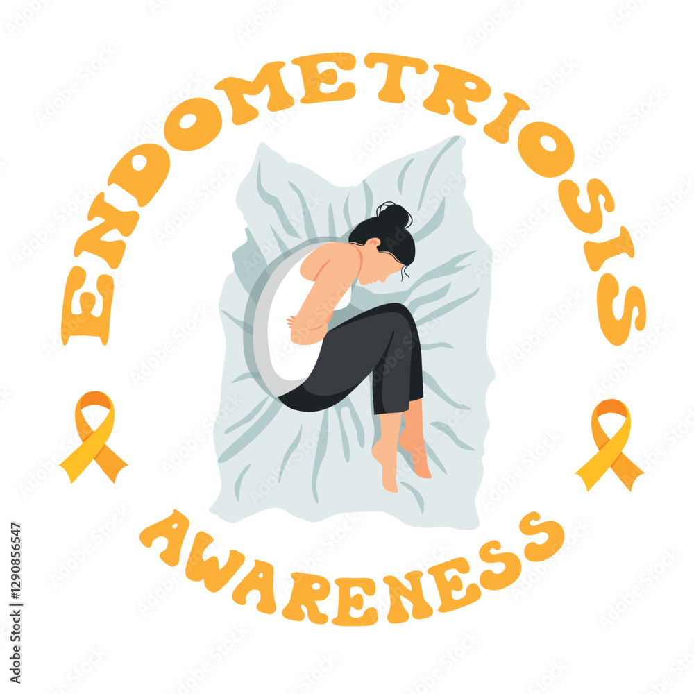 Endometriosis Awareness Month Poster Design Stock Vector | Adobe Stock